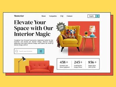 Monterior - Hero Header app dashboard graphic design hero header landing page ui ux