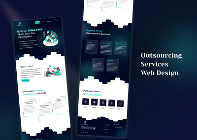 Outsourcing Company Website Design branding outsource ui uiux ux webdesign