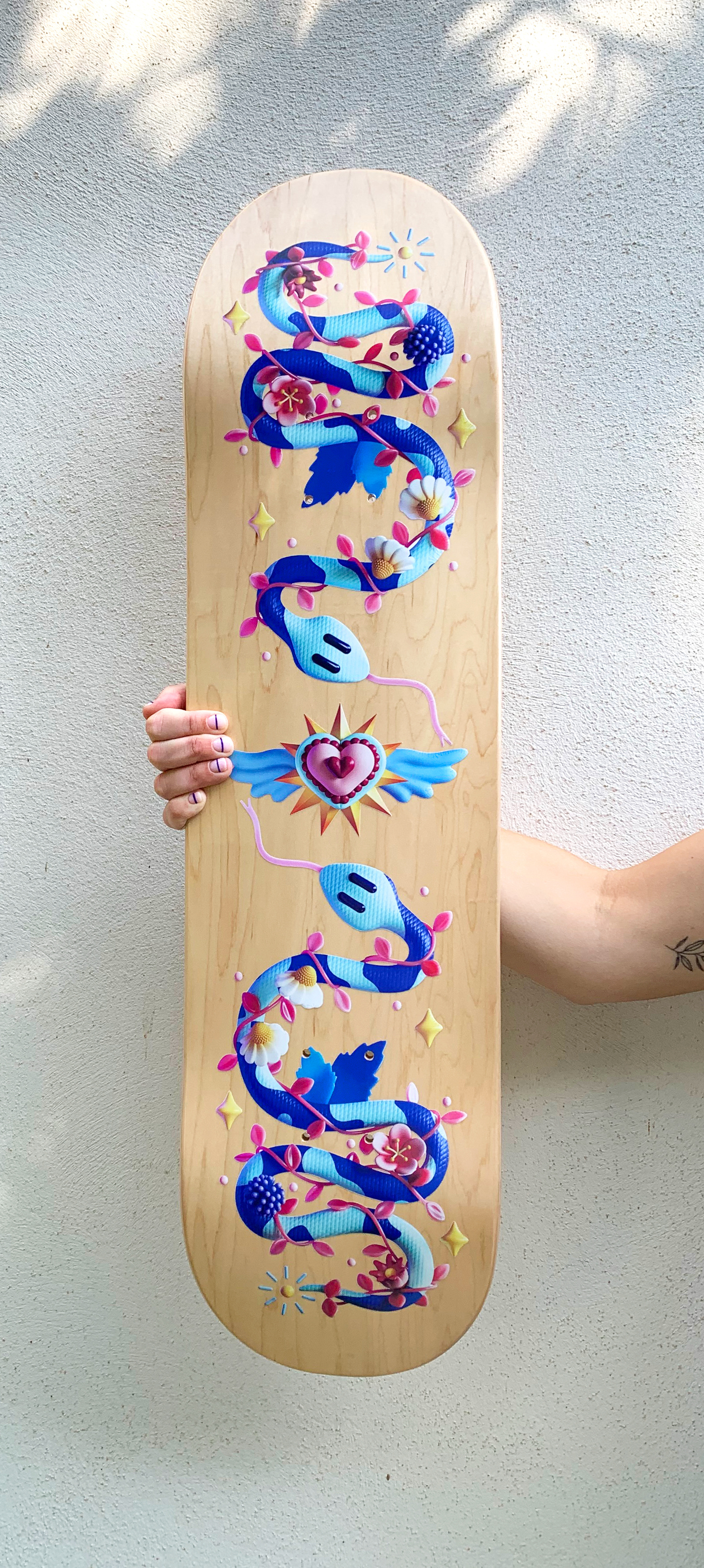 Skate the snake board 3d c4d cinema 4d colorful illustration maxon mexican octane plants playful product design redshift render skate board skate deck snake