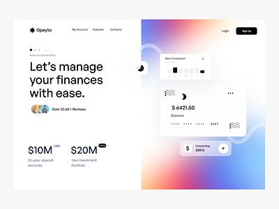 Fintech Website Design-Opeyto banking ui banking website design finance finance website design fintech fintech header exploration fintech header ui fintech landing page fintech ui fintech website fintech website design header header ui saas ui design ui resources uiux design web resources