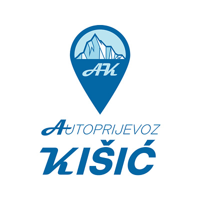 Branding Design Autoprijevoz Kisic blue brand branding cold graphic design ice iceberg illustration logo logodesign mountain place placeicon