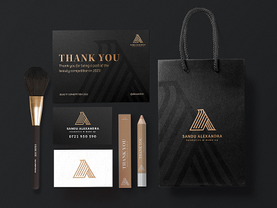 Make-up Artist Branding advertising art direction bag black and white brand identity branding business card creative direction design graphic design illustration logo logo design makeup branding packaging print thank you card design