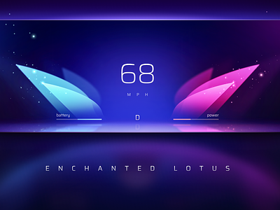 Enchanted Lotus HMI concept adas blue car cluster concept dashboard design enchanted gauge graphic design hmi instrument cluster interaction interface lotus lotus flower pink speed ui vehicle