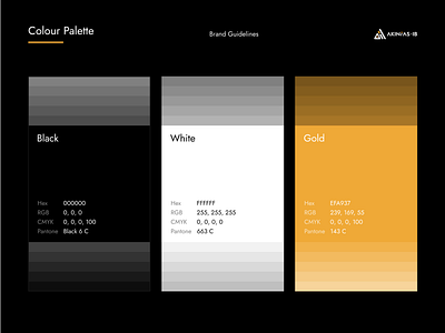 Colour Palette | Brand Guidelines | Branding black and gold black and white brand design brand guide brand guidelines branding color palette color scheme color style colour colour palette colour scheme colour style graphic design logo minimal palette ui uiux ux