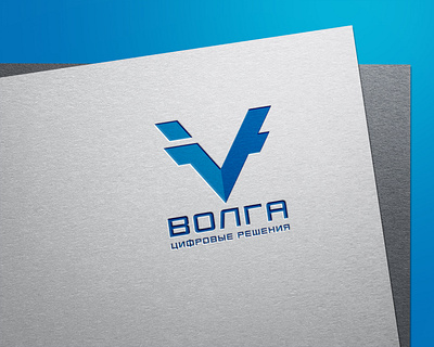 Volga Digital Solutions branding design flat logo minimal vector