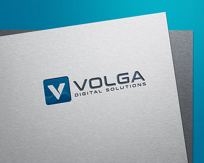 Volga Digital Solutions branding design flat logo minimal vector