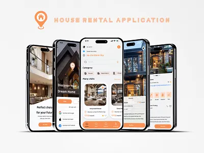 House rental application graphic design ui