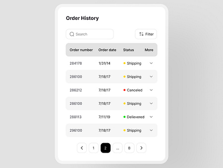 Browse thousands of Order History images for design inspiration | Dribbble