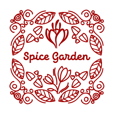 Spice Garden branding brand branding design garden graphic design graphicdesign illustration logo nature red saffron spice vector
