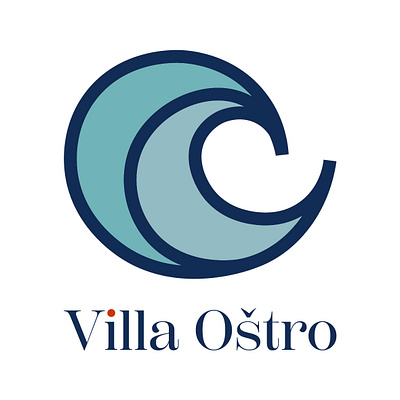 Villa Ostro branding accomodation blue brand branding design graphic design graphicdesign house illustration logo logo design rental sea vector wave