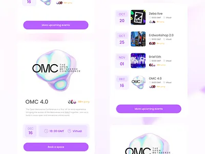 Sleek events update widget UI blockchain card ui design designer event events explore news notification online schedule ui ui card ui design uicard update user interface ux virtual widget