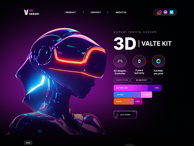 VR headset/website design branding cyberpunk design illustration landingpage typography ui ux vr website