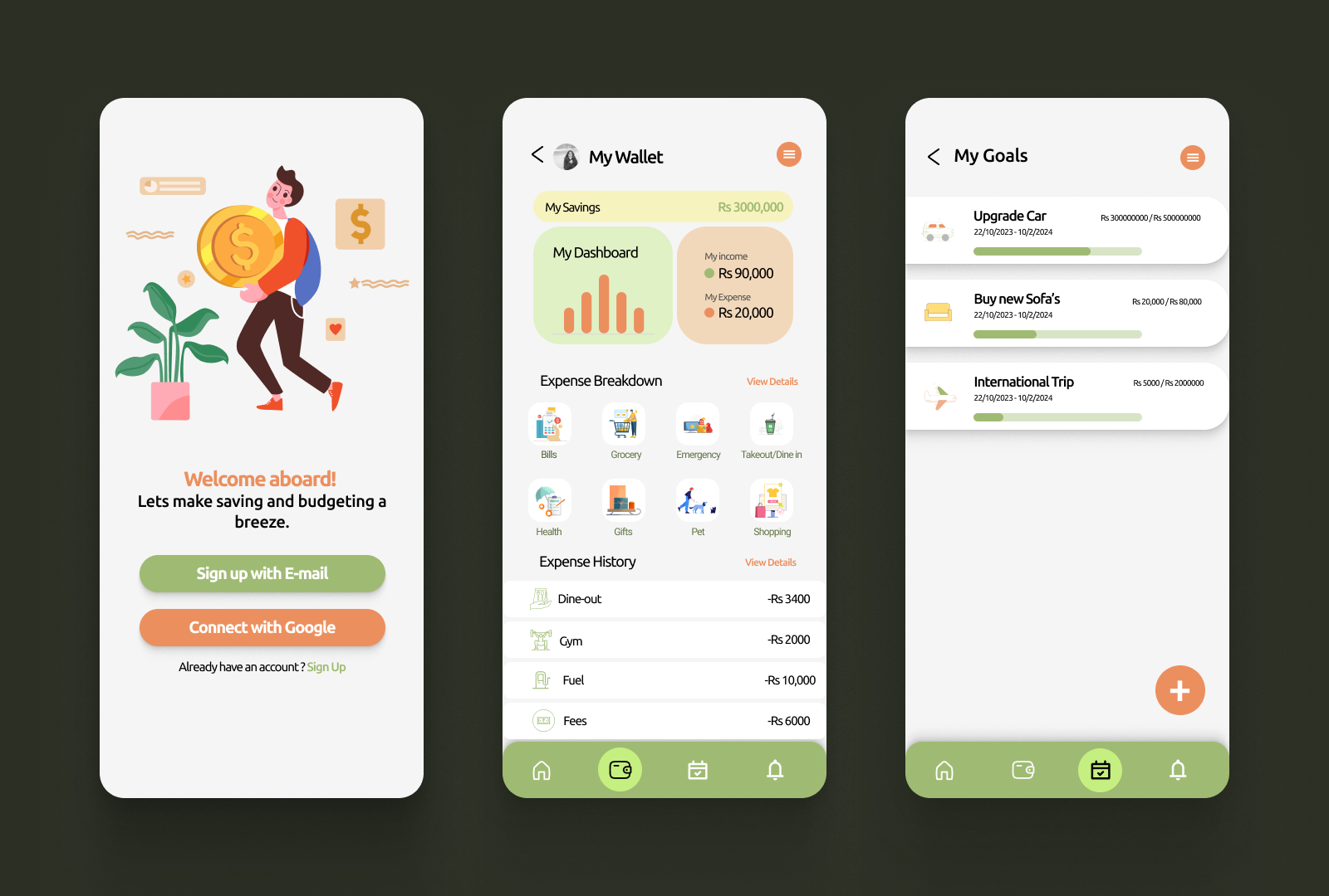 Money-Saving App UI by Mahnoor Nabeel on Dribbble