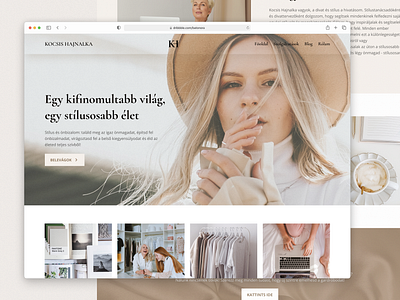 Home page for a personal stylist blog brand design branding business character design clothing desktop figma landing page natural nude personal stylist ui ui design ux ux design web web design webpage website