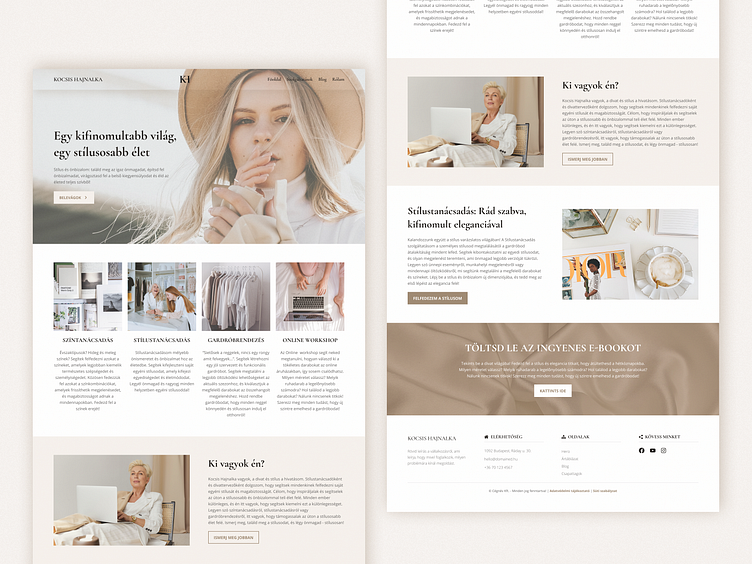 Home page for a personal stylist by Nora Bato on Dribbble