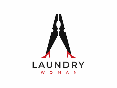 Washerwoman brand branding clothespin design girll graphic design laundry logo symbol washerwoman women