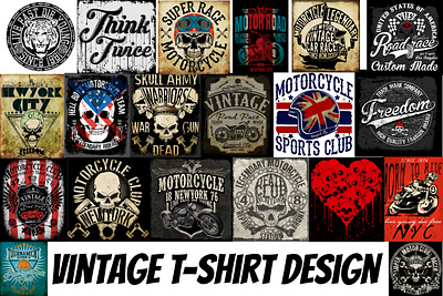 Vintage Moto T-shirt Design