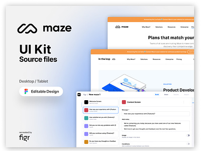 Maze Web UI (Recreated) branding cards design designers discover figma gaming interface kit management maze product prototype research templates testing ui ux user webapp website design