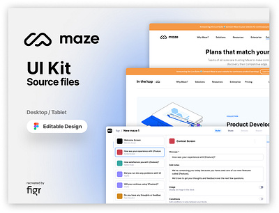 Maze Web UI (Recreated) branding cards design designers discover figma gaming interface kit management maze product prototype research templates testing ui ux user webapp website design