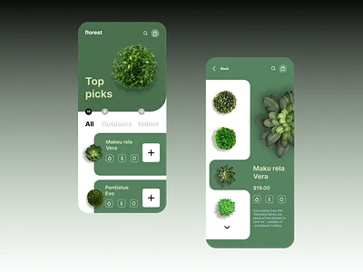 Green Delight: A Minimalist Plant Shop App Design 🌿 3d animation app branding design graphic design logo motion graphics plant plant shop ui ui design uiux ux website