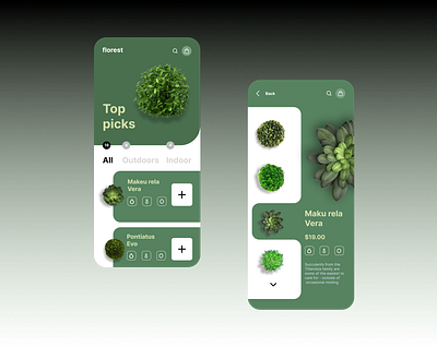 Green Delight: A Minimalist Plant Shop App Design 🌿 3d animation app branding design graphic design logo motion graphics plant plant shop ui ui design uiux ux website