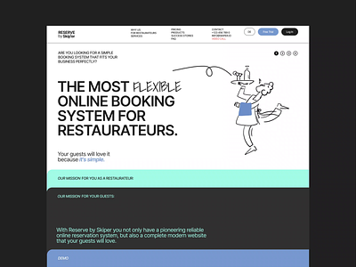 Skiper booking design gastronomy hero section landing reservations restaurant ui ux web
