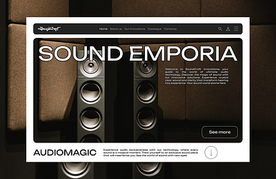 A website for an audio equipment company audio audio equipment branding design designer didgital figma landing page modernity quality site ui web design