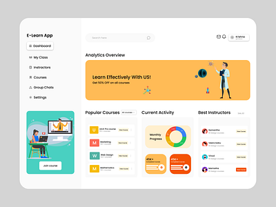 🚀 E-Learning App Dashboard Exploration dailyui dashboarddesign design designlove elearningapp figma ui user userexperience