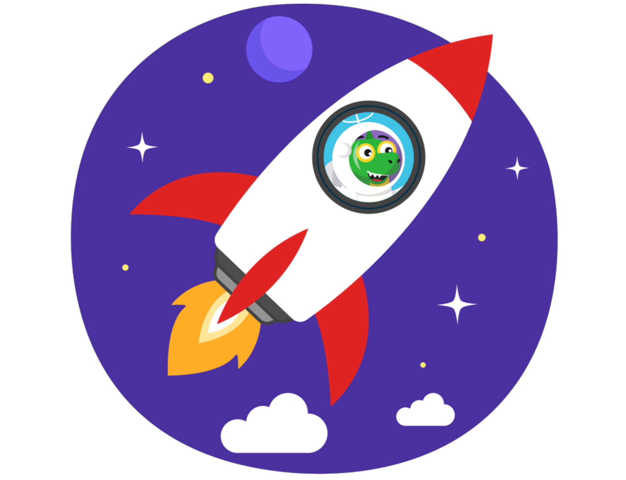 Образавр летит в ракете education remote learning study вселенная звезды иллюминатор космонавт космос образавр образование обучение планеты ракета