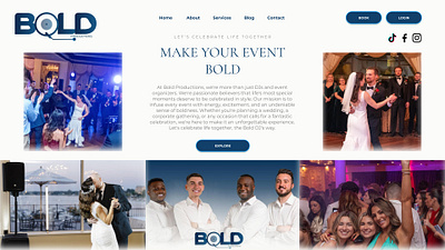 Bold Productions landing page branding graphic design logo motion graphics ui ux