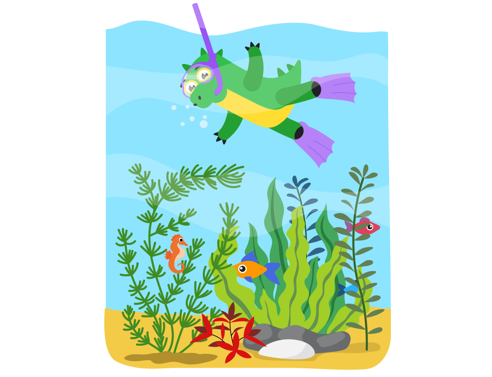 Образавр под водой education remote learning study водолаз водоросли дно ласты море морские жители образавр образование обучение океан