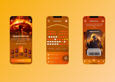 Movie Ticket Booking App app design booking design figma movie movie ticket ui uiux user experience user interface ux