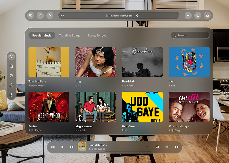 Apple Vision Pro Spatial UI Music Player by Shubham Anand on Dribbble