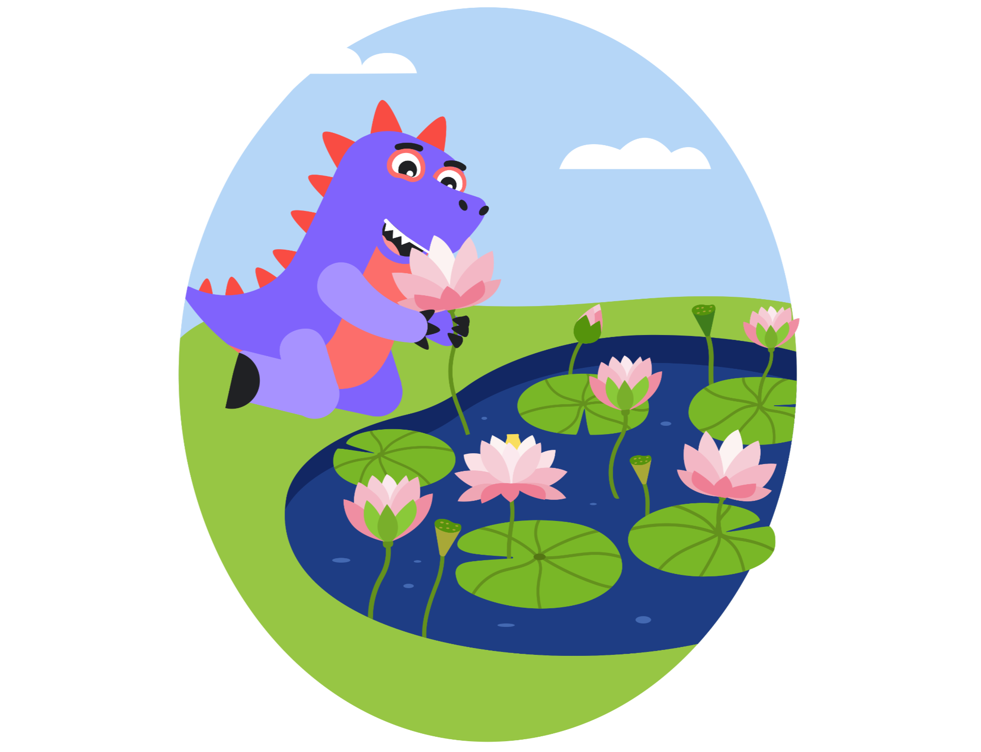 Вообразавр с кувшинкой education remote learning study болото вообразавр кувшинка образавр образование обучение пруд растения цветы