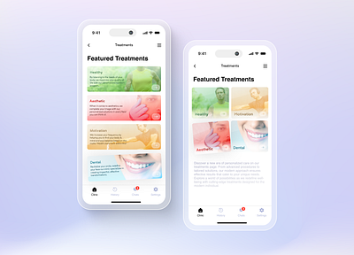 Clinical Treatments App clinic app design medical app minimal product ui ux