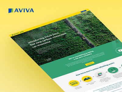 Aviva Zero branding development illustration landing page ui vector web design