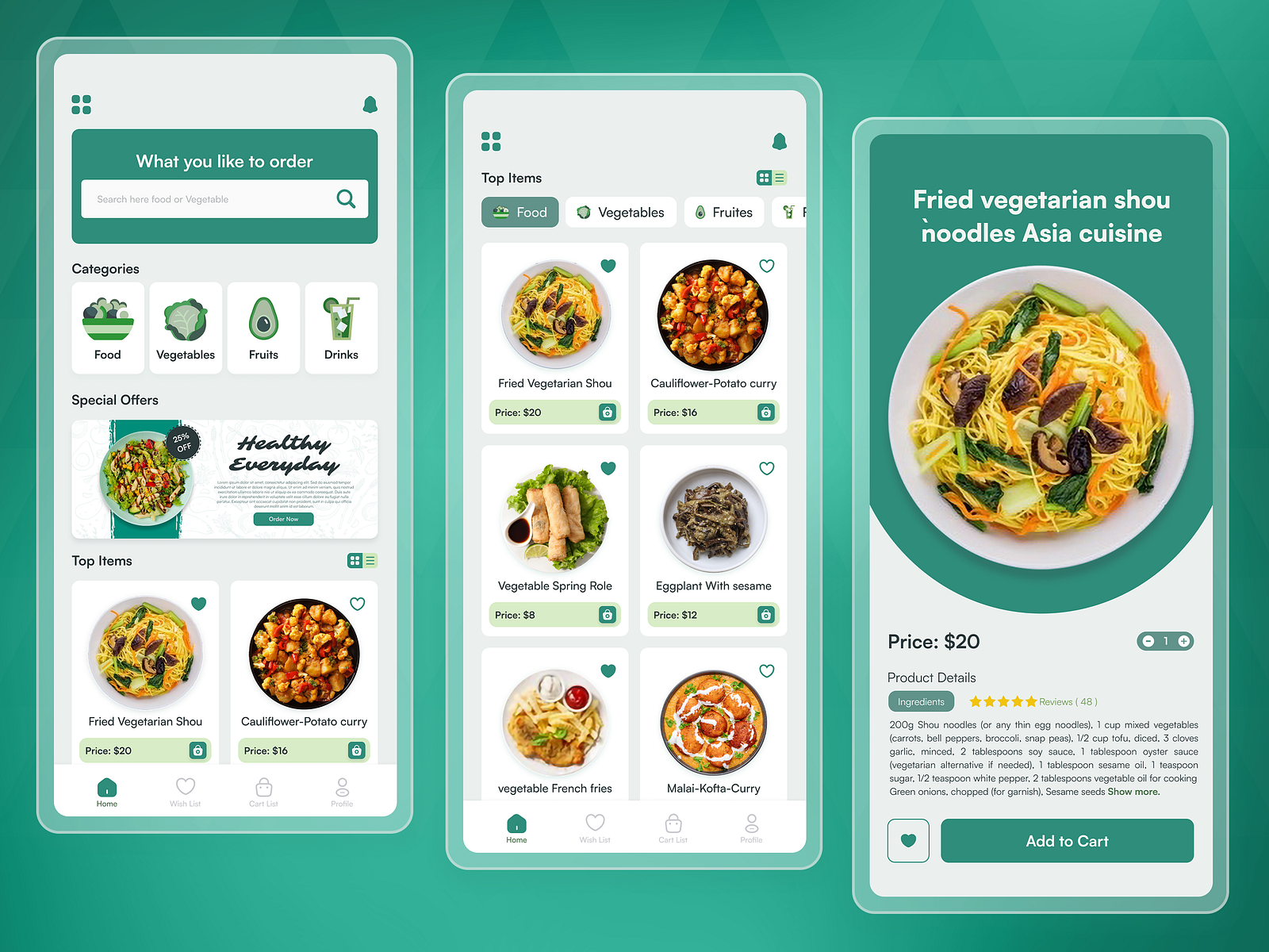 VegeBite App UI Design by Fazlay Rabbii on Dribbble