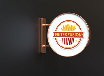 FRITES FUSION | FAST FOOD LOGO emblemlogo