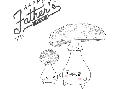 Papa Mush illustration linedrawing