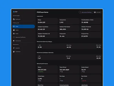POKTscan home page black blockchain chart community dark dashboard data design discord light network numer pocket ui ux web3 white