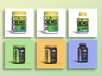 Label Redesign - Chemix 3d branding deisgn graphic design render supplements