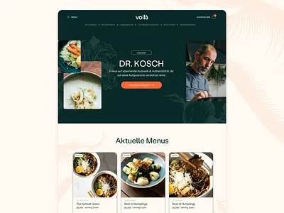 Voilà shop chef food identity michelin menu web design webdesign food