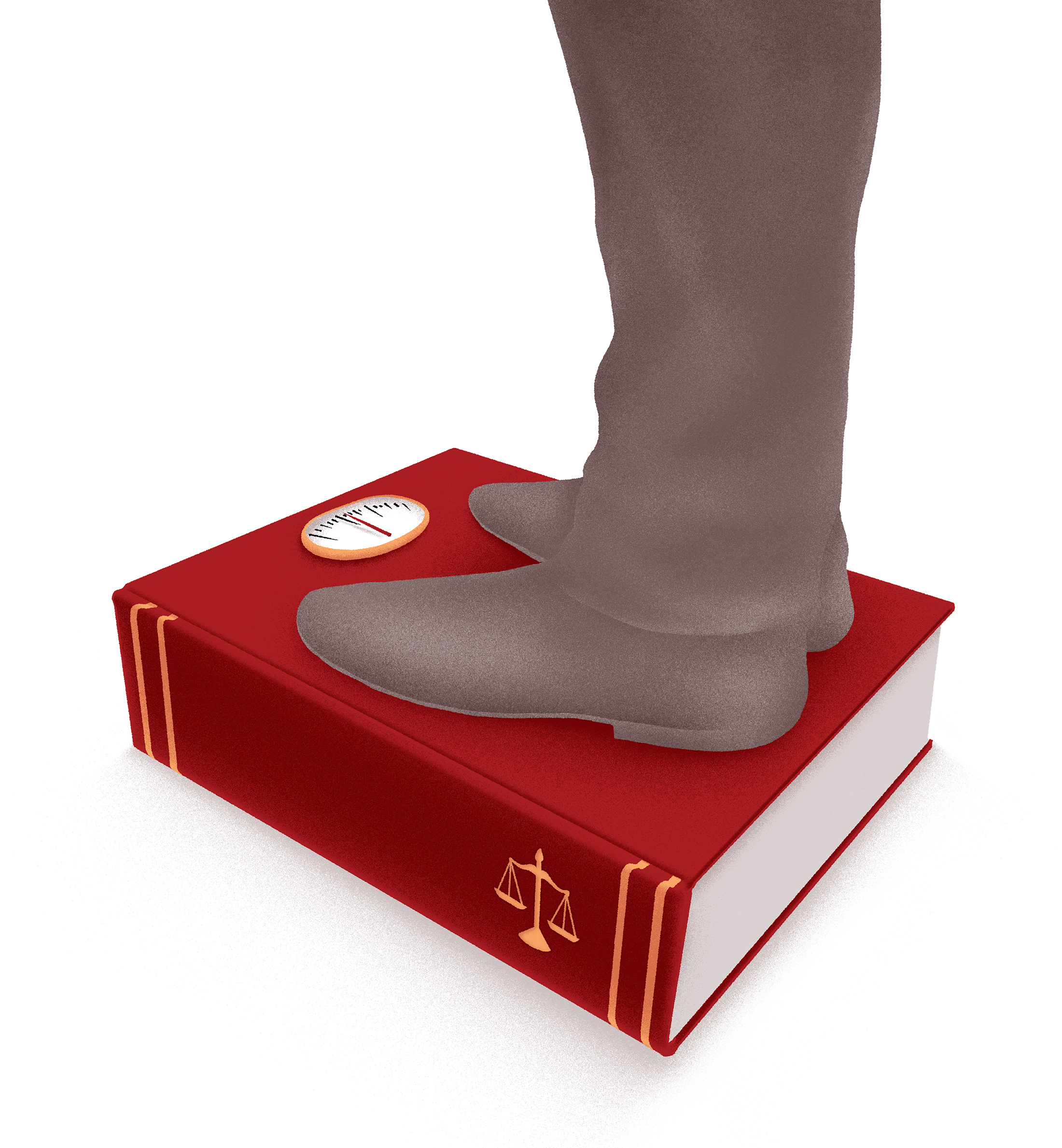 How Heavy? artwork book digital drawing editorial employers grain graphic heavy illustration justice law man red scale shoes texture weight work