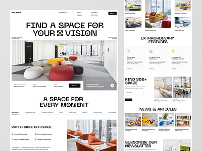 Space Rent Website apartment clean coworking coworking space design homepage landing page minimal officespace property management rent house ui ui ux user interface web web design webdesign website website design working space