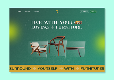 Furniture website banner branding graphic design ui