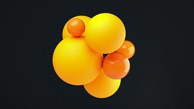 Black wall & Yellow ball 3d arnold backgound ball black c4d graphic design orange sphere yellow
