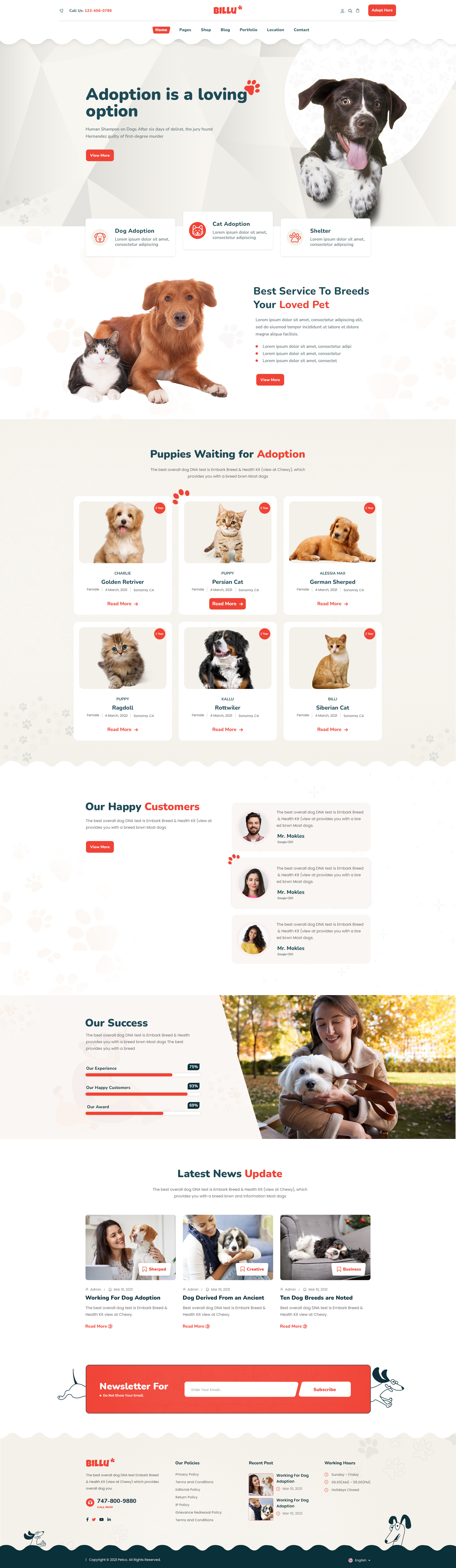 Pet Adoption Template. adoption design graphic design pet photoshop template ui uiux