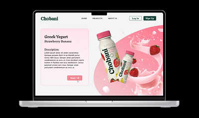 Chobani-Landing page animation app design design motion graphics ui ux