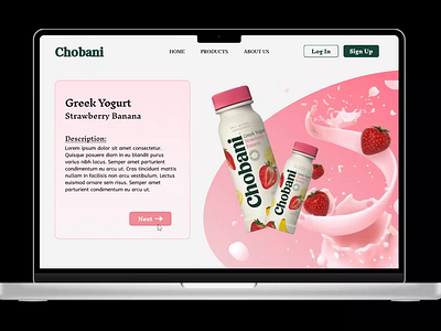 Chobani-Landing page animation app design design motion graphics ui ux