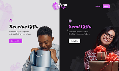 Gift Website Conceptual Design landing page design product design ui design ux design visual design